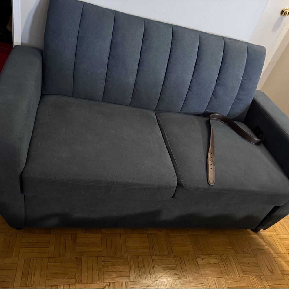 Dark Gray Sofa with Recliner